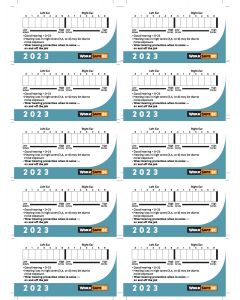 2023 Hearing Test Cards - Sold by Sheets of 10
