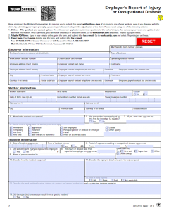 Employer's Report of Injury