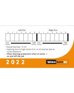 2022 Hearing Test Cards - Sold by Bundles of 100