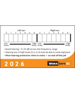 2026 Hearing Test Cards - Sold by Bundles of 100