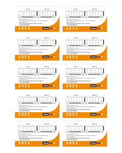 2022 Hearing Test Cards - Sold by Sheets of 10