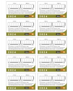 2024 Hearing Test Cards - Sold as 1 Sheet of 10 Cards.