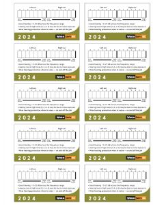 2024 Hearing Test Cards - Sold as 1 Sheet of 10 Cards.