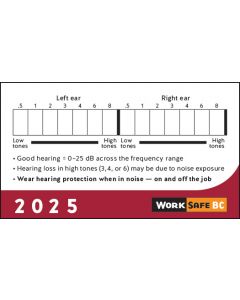 2025 Hearing Test Cards - Sold by Bundles of 100